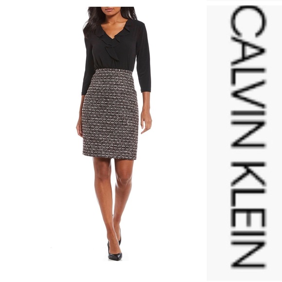 Calvin Klein Dresses & Skirts - Calvin Klein Womens Tweed Metallic Straight Skirt